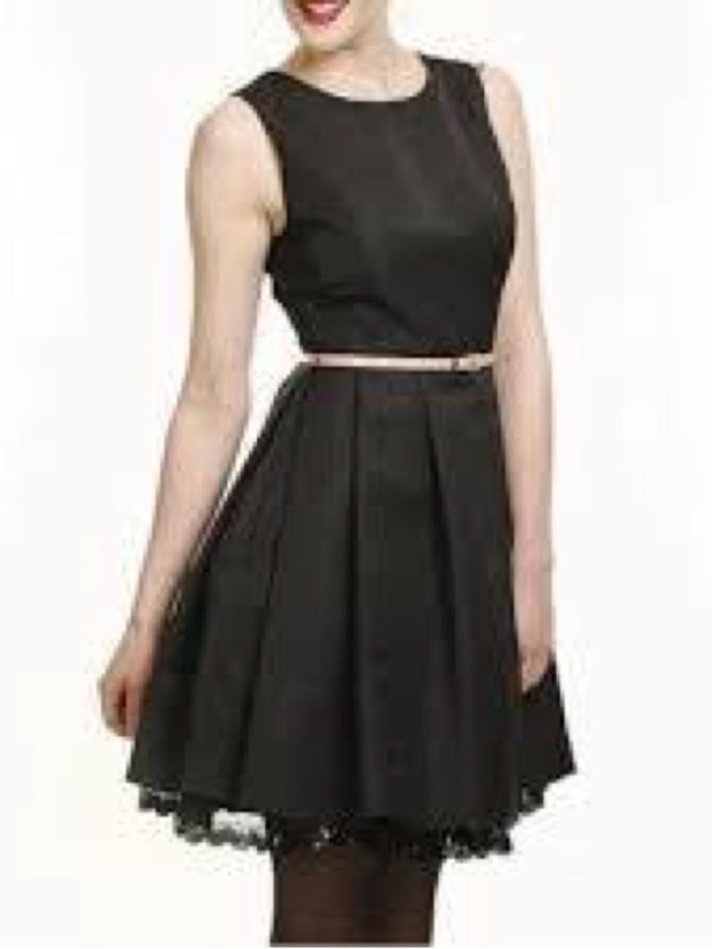 Jason Wu for Target Black A-Line Fit & Flare Dress w/ Peep-Out Lace Hem Sz 12